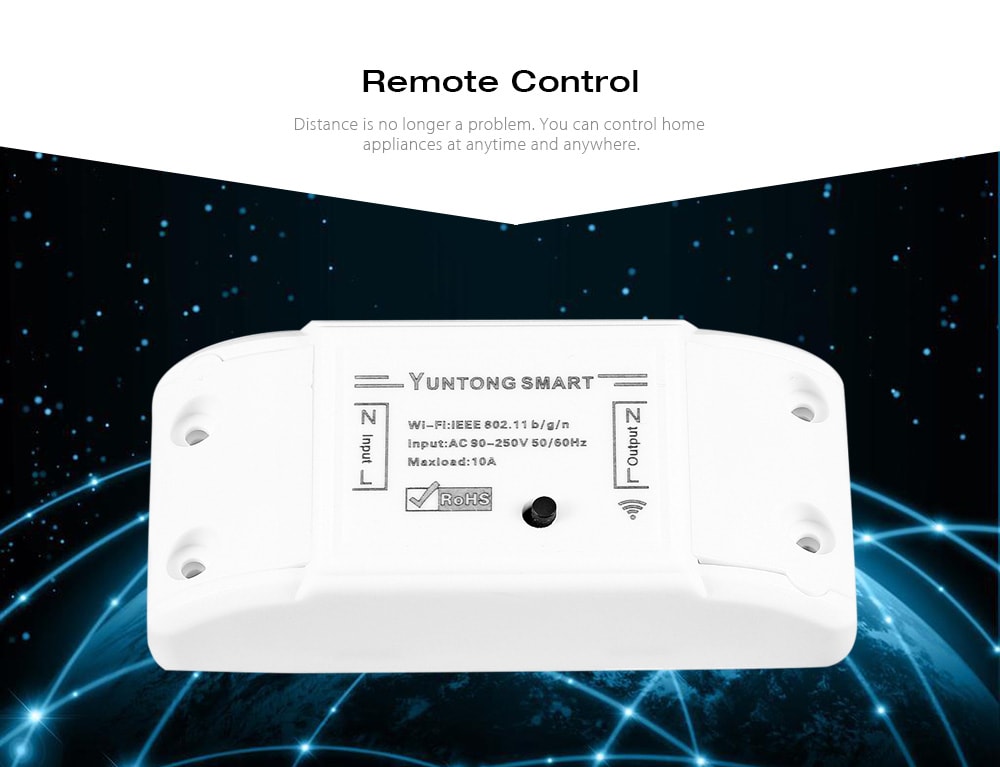 Smart WiFi Switch Wireless Universal Module Timer Via iOS Android Remote Control Works with Alexa Google Home - White