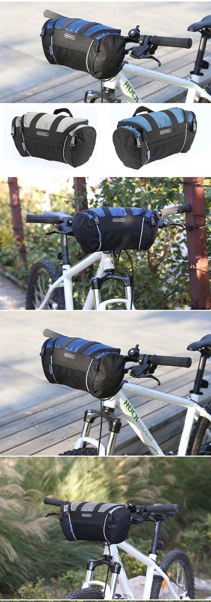 Roswheel 5L Bike Handlebar Bag Bicycle Front Tube Pocket Shoulder Pack Riding Cycling Supplies- Blue