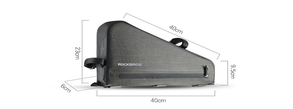 ROCKBROS Bike Triangle Bag Bicycle Beam Pack Waterproof Saddle Package- Granite 8L