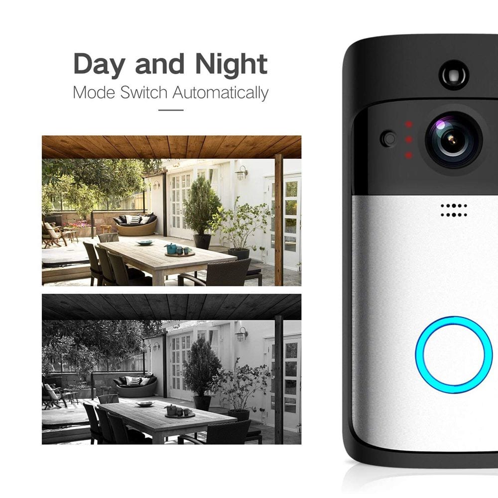 Smart Video Doorbell Wireless Home for iOS/Android- Carbon Fiber Black