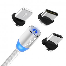 TOPK Magnetic 3 in 1 Micro USB / Type-C / 8 Pin Cable