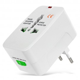 Universal Global Travel Power Plug Adapter with US / EU / UK / AU Standard - White