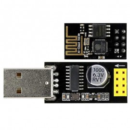 USB to ESP-01 Adatper + Black ESP-01 ESP8266 Wi-Fi Wireless Module