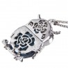 Owl Design Hollow Out Rose Crystal Necklaces