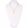 Stylish 24K Plated Gold Color Christian Cross Men Necklace