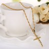 Stylish 24K Plated Gold Color Christian Cross Men Necklace