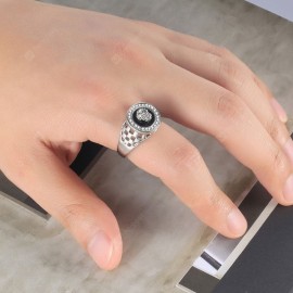 Zinc Alloy Hollow Lion Head Design Finger Ring for Men