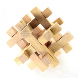 Wooden Take the Ball from Cage Lock Logic Puzzle Burr Puzzles Brain Teaser