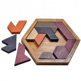 Wooden Hexagon Puzzle Geometric Drawing Board