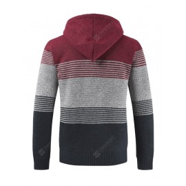 Stylish Polyster Thicken Sweater Jacket with Hat for Men