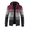 Stylish Polyster Thicken Sweater Jacket with Hat for Men