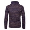 Turtle Neck Knit Blends Zip Up Sweater