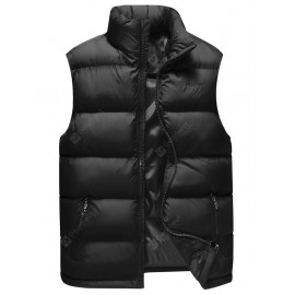 Zipper Pocket Embroidery Quilted Vest