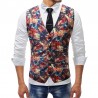 Plus Size Mens Casual Printed Waistcoat Suit Vest