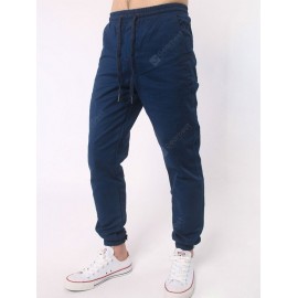 Number Embroidered Zipper Bmbellished Chino Jogger Pants