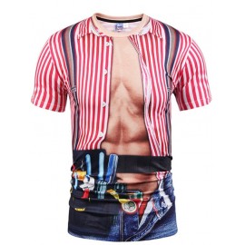 Sexy Short-sleeved Print Men Creative T-shirt