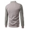 Plus Size Argyle Splicing Design Stand Collar Zip-Up Jacket