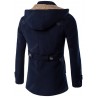 Plus Size Hooded Fleece Single-Breasted Woolen Coat