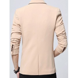 One Button Lapel Edging Embellished Business Blazer