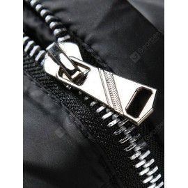 Stand Collar Zip Up Logo Padded Jacket
