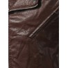 Plus Size Epaulet Design PU-Leather Turn-Down Collar Zip-Up Jacket