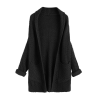 Open Front Curled Sleeve Batwing Cardigan