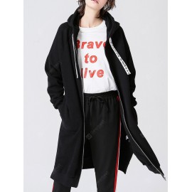Toyouth Sweatshirts 2017 Autumn Women Loose Solid Color Casual Long Hoodies Zipper Outerwear Coat