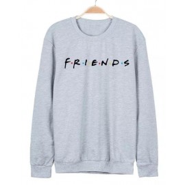 The Friends Letter Pattern Round Neck Long Sleeves