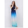 Sexy Gradient Backless Floor-length Dress Evening Gown