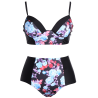 Plus Size Floral Underwire High Waist Bikini Set