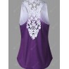 Women Vest Tops Lace Stitching Print Sleeveless