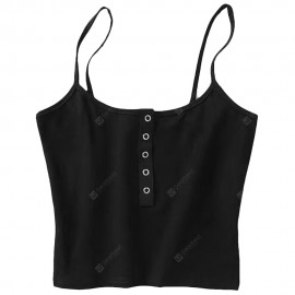 Snap Button Cropped Tank Top