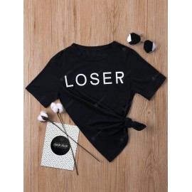 Short Sleeve Loser Print T-shirt