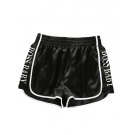 Women Leisure Shorts with Letters Motifs