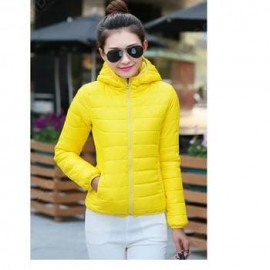 Woman Hooded Coat Thicken Short Cotton Padded Outwear Casual Slim Jackets