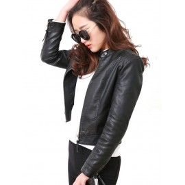 Women's Wear New PU Leather Jacket Slim Motorcycle Jacket