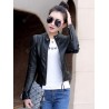 Women Fashion PU Leather Zipper Jacket