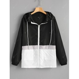 Two Tone Hooded Water Repellent Jacket