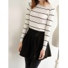 Version Of Commuter Fashion Long Striped Sleeved Sweater