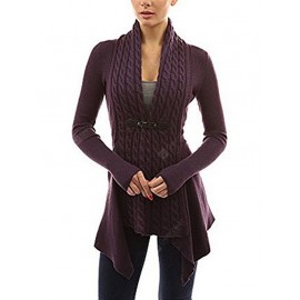 Women's Europe and American Strap V-neck Long-sleeved Shirt Twist Cardigan