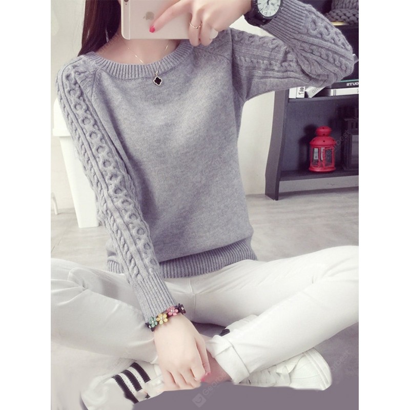 Thick Knitted Shirt Girls Pullover Sweater Long Sleeve