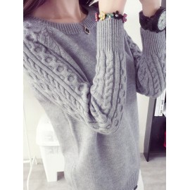 Thick Knitted Shirt Girls Pullover Sweater Long Sleeve