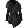 Women Fashion Long Sleeve Jacket Asymmetric Lapel Collar Coats Ladies Irregular Solid Color Slim Fit Coats Cardigans