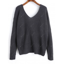 Twist Pearly V Neck Sweater