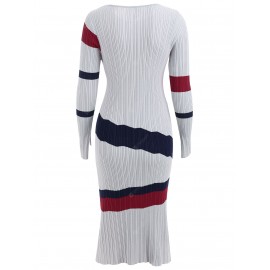 Striped Bodycon Sweater Dress