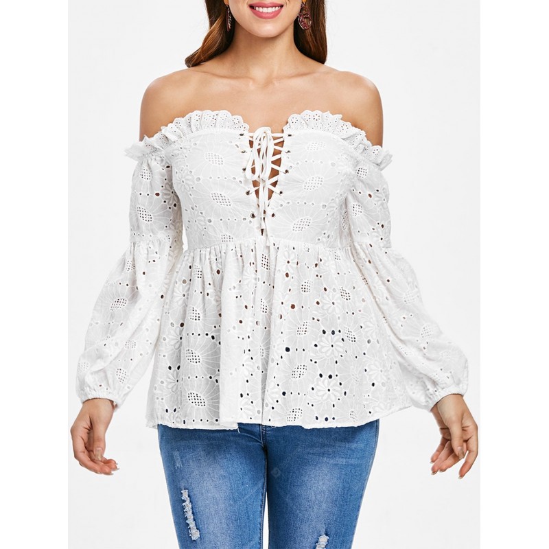 Off The Shoulder Hollow Out Top