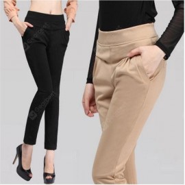 Women Casual Pencil Pants Elastic Waist Trousers