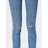 Ripped Zipper Fly Straight Jeans