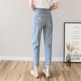 Tall Waist Show Thin Wide-Legged Leisure Trousers Nine Minutes of Pants