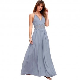 Women's Sexy Solid-Color Harness Long Dress